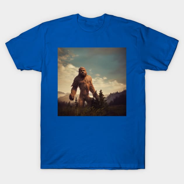 Sasquatch in Nature T-Shirt by Grassroots Green